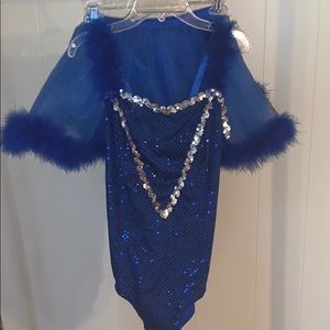 feathered detail dance costume